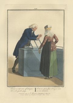 The Fixed Price, Shopkeeper and Customer, Dutch Costume Print, 1811