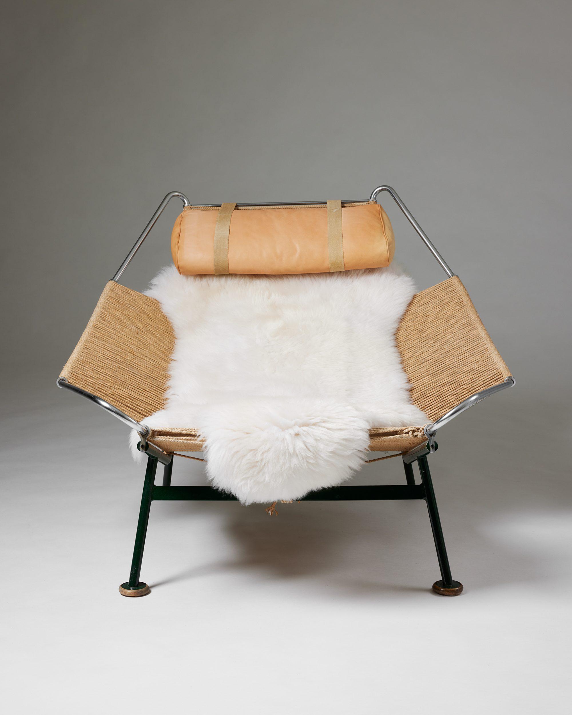 The Flag Halyard Chair designed by Hans J. Wegner for Getama, Denmark, 1950 In Good Condition For Sale In Stockholm, SE