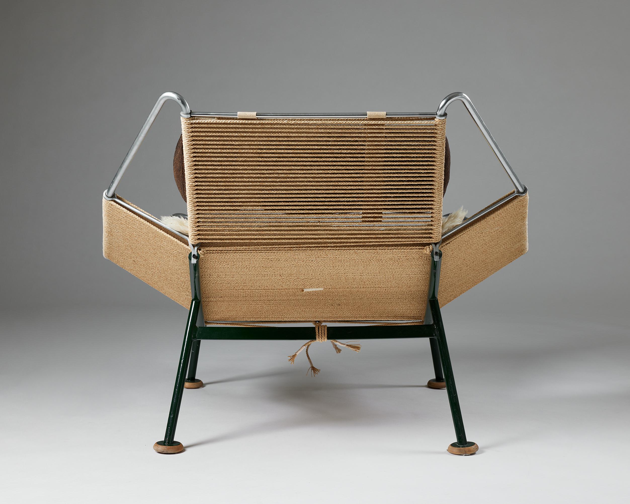 Steel ‘the Flag Halyard Chair’ Designed by Hans Wegner for GETAMA, Denmark, 1950