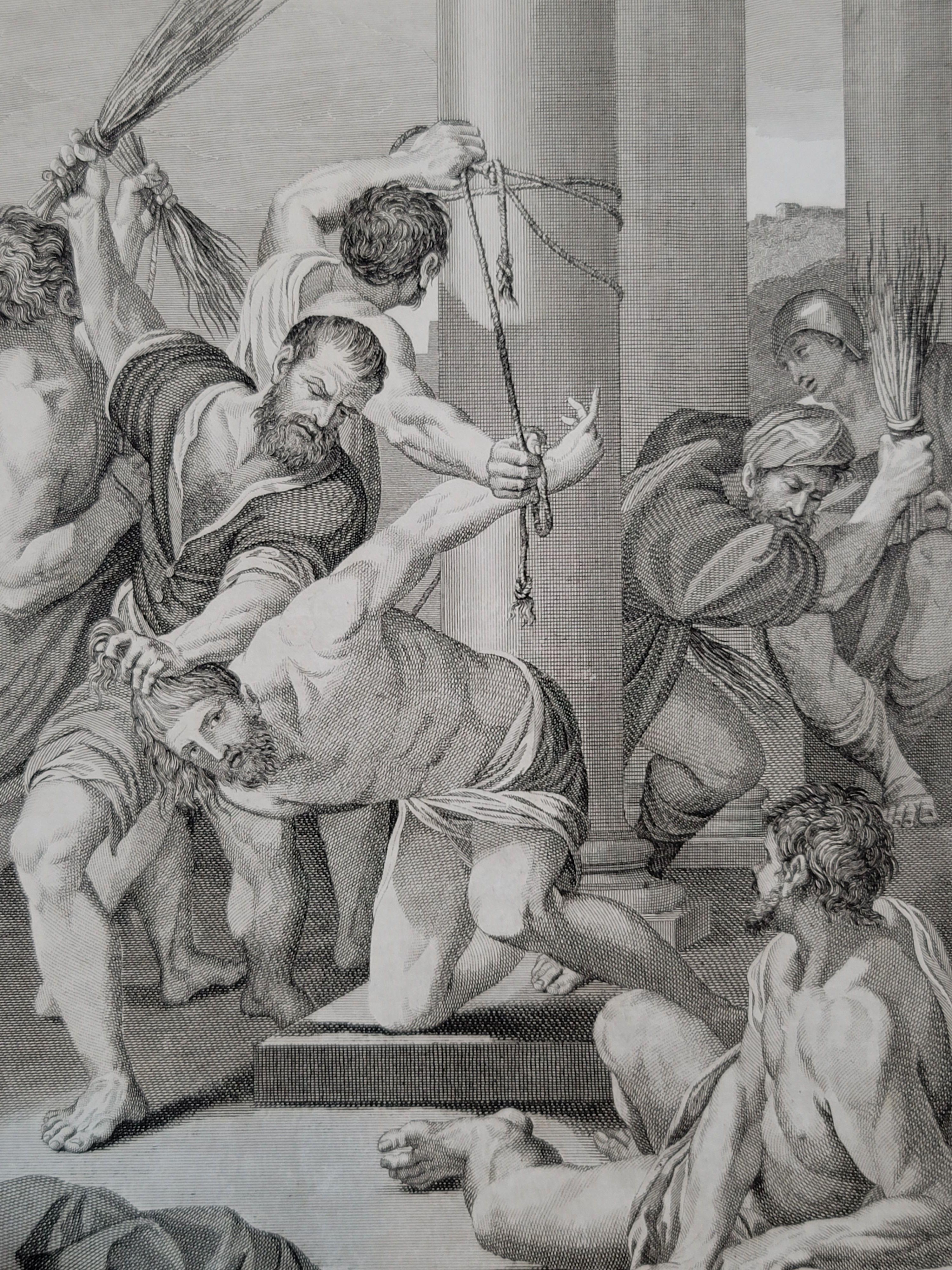 Autre « La flagellation de Jésus » d'après Ludovico Carracci par Guilio Tomba 1780-1841 en vente