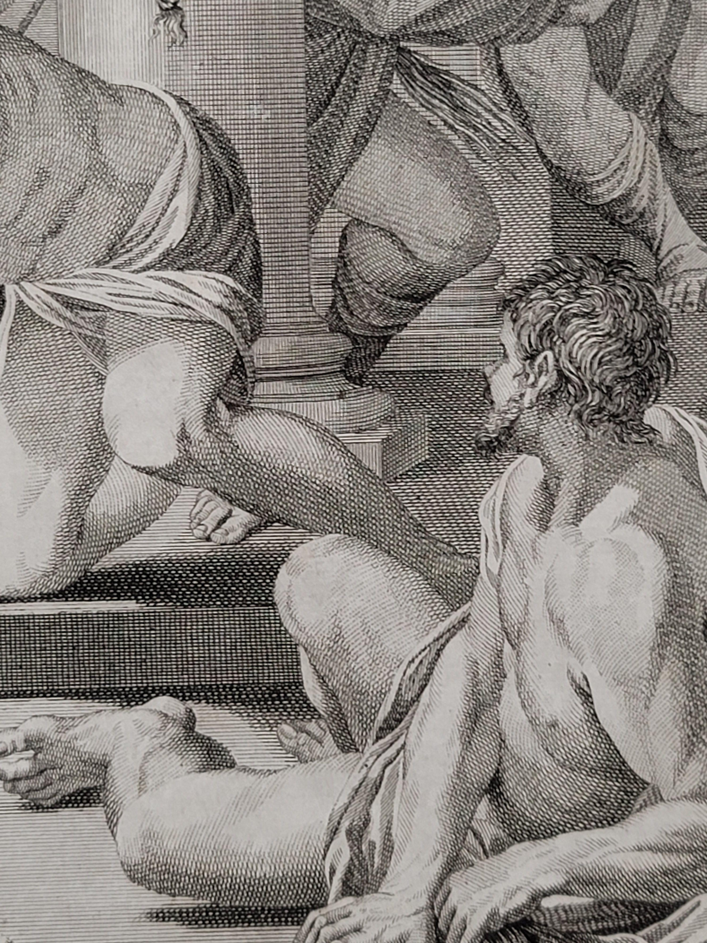 italien « La flagellation de Jésus » d'après Ludovico Carracci par Guilio Tomba 1780-1841 en vente