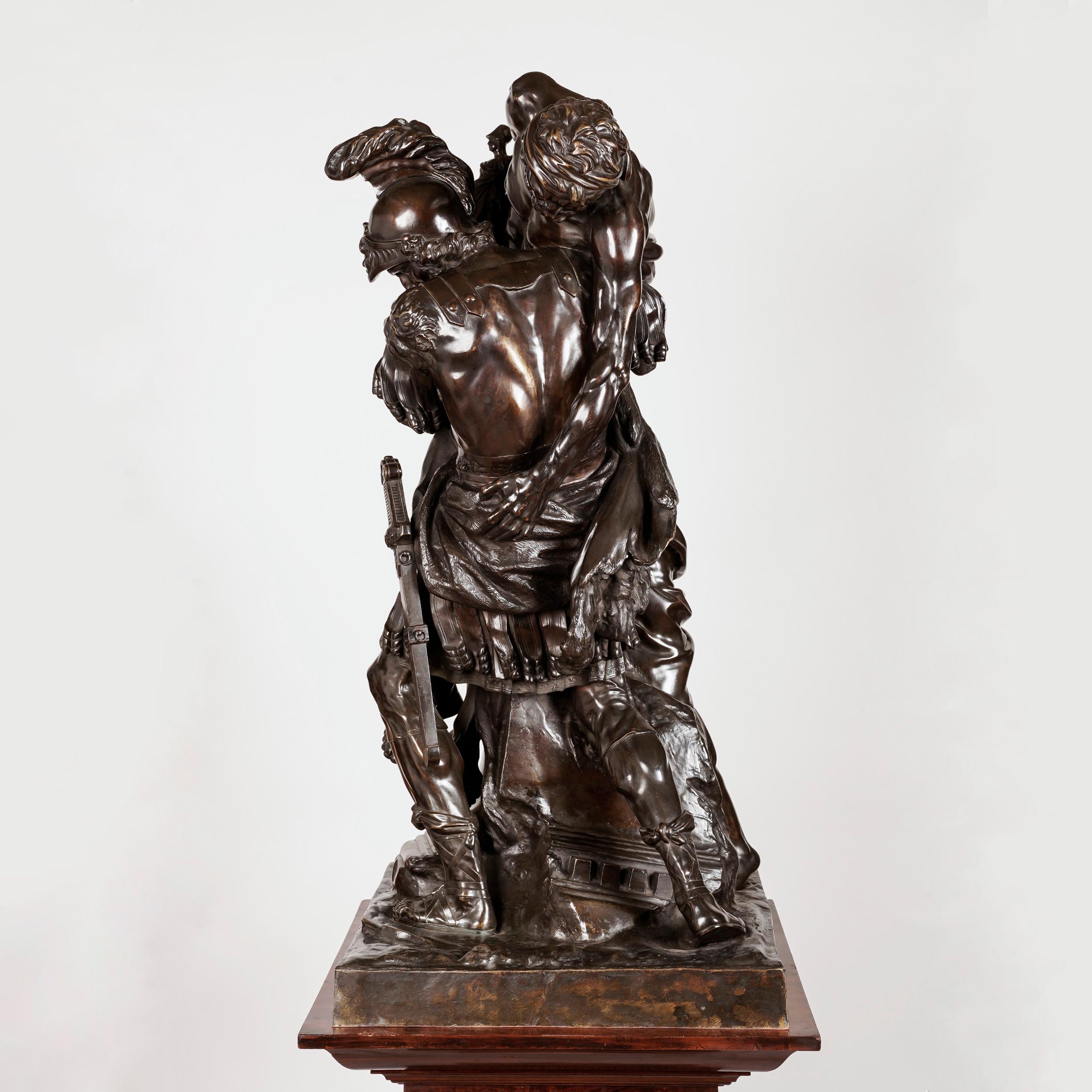 Flight from Troy, 19th Century French Bronze Sculpture In Good Condition For Sale In London, GB