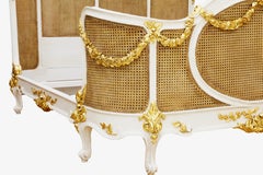 Floral Swag - A French Classic Louis XV Style Caned Bed by La Maison London