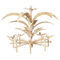 Florencia Large Wicker Palm Leaf Chandelier from the FS Flores Collection