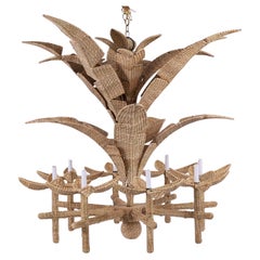 The Florencia Pequeña Wicker Palm Tree Chandelier from the FS Flores Collection