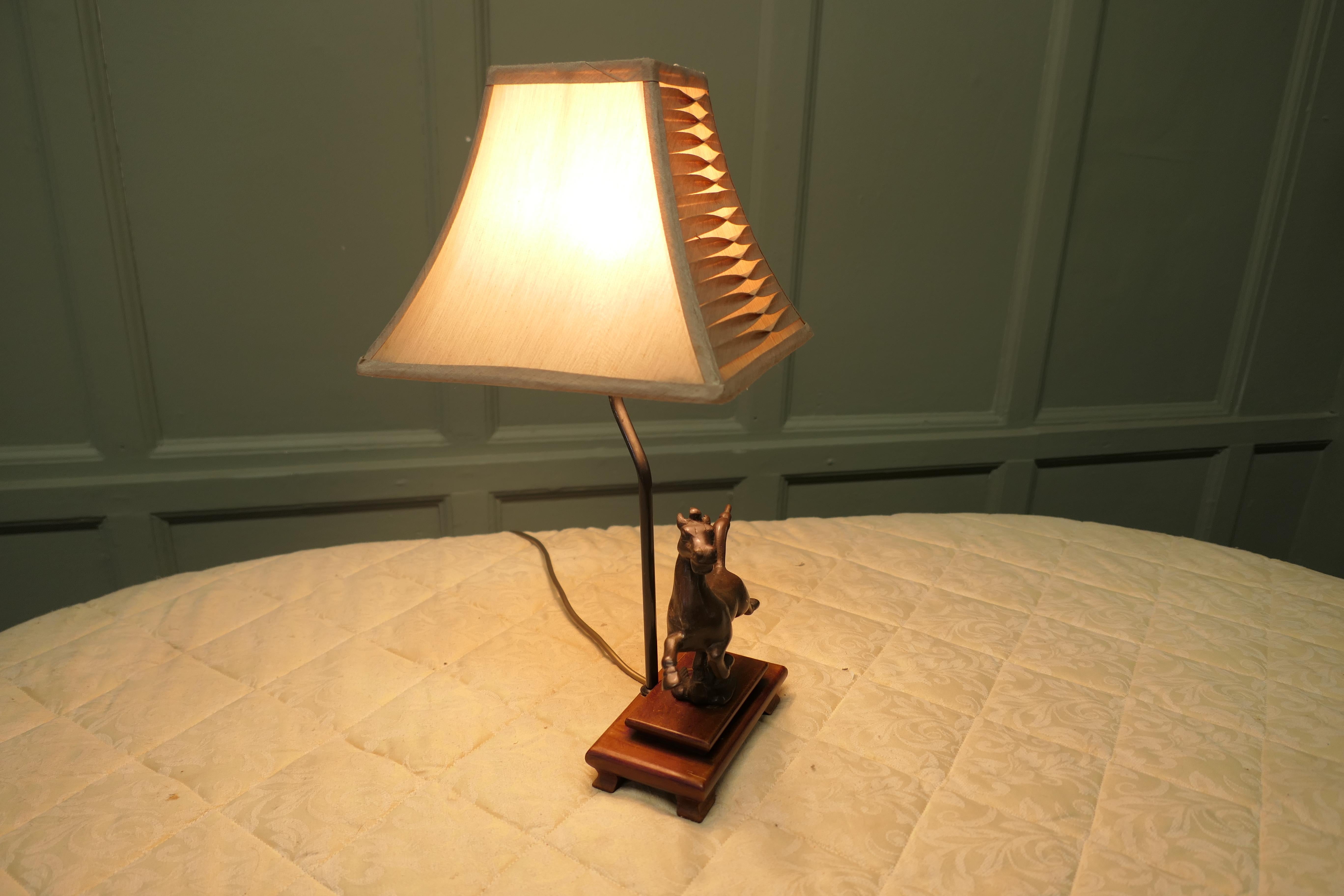 Early 20th Century The Flying Horse of Gansu Set as a Lamp   This is a bronze statue For Sale