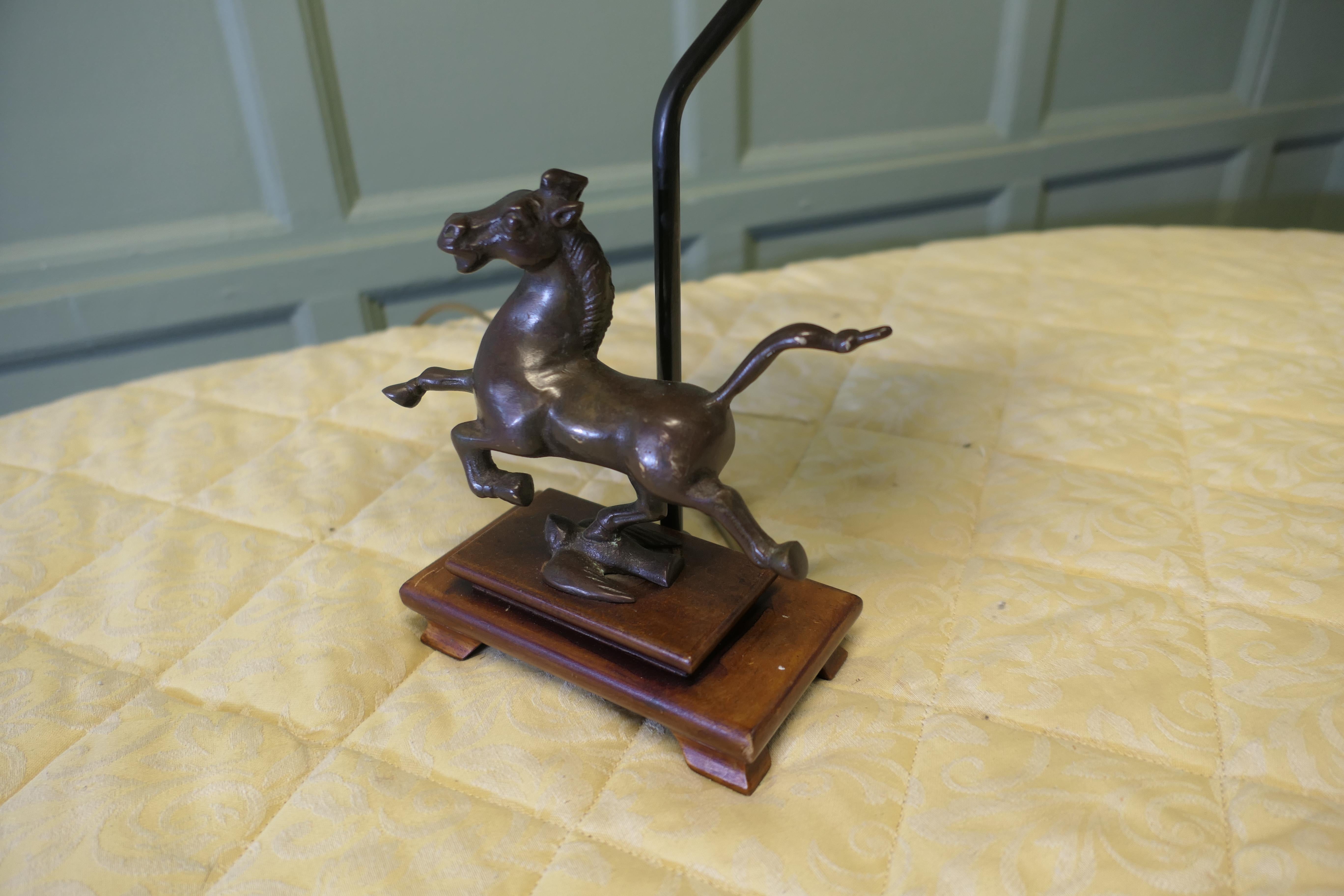 The Flying Horse of Gansu Set as a Lamp   This is a bronze statue For Sale 3