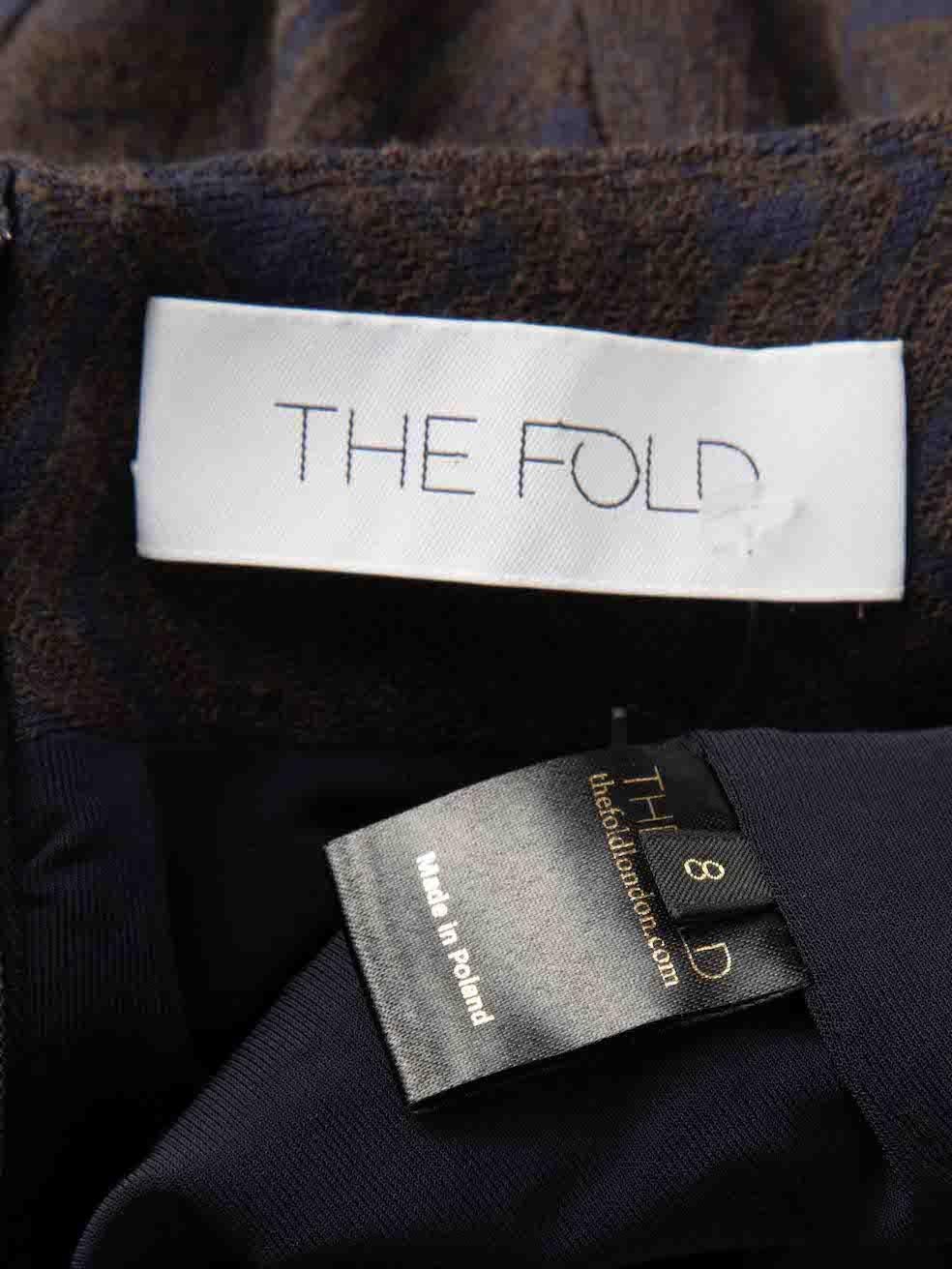 The Fold Brown Zig Zag Jacquard Knit Midi Dress Size S For Sale 1