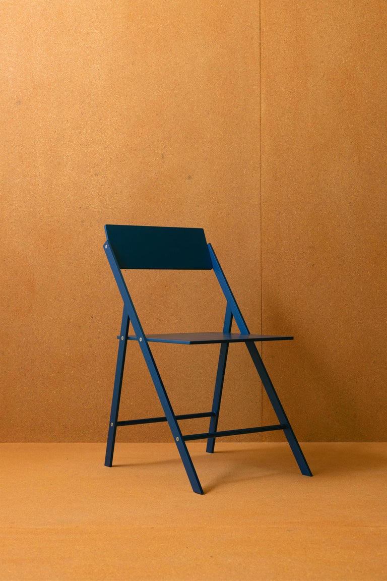 The Folding Chair in 6061 Aluminum 'Blue' For Sale at 1stDibs