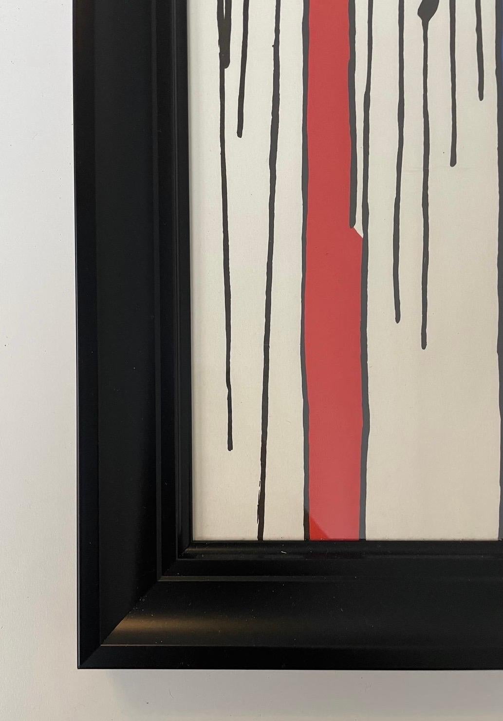 Print of Alexander Calder’s post-war abstract painting named “The Forest”, comes encased in a black frame.