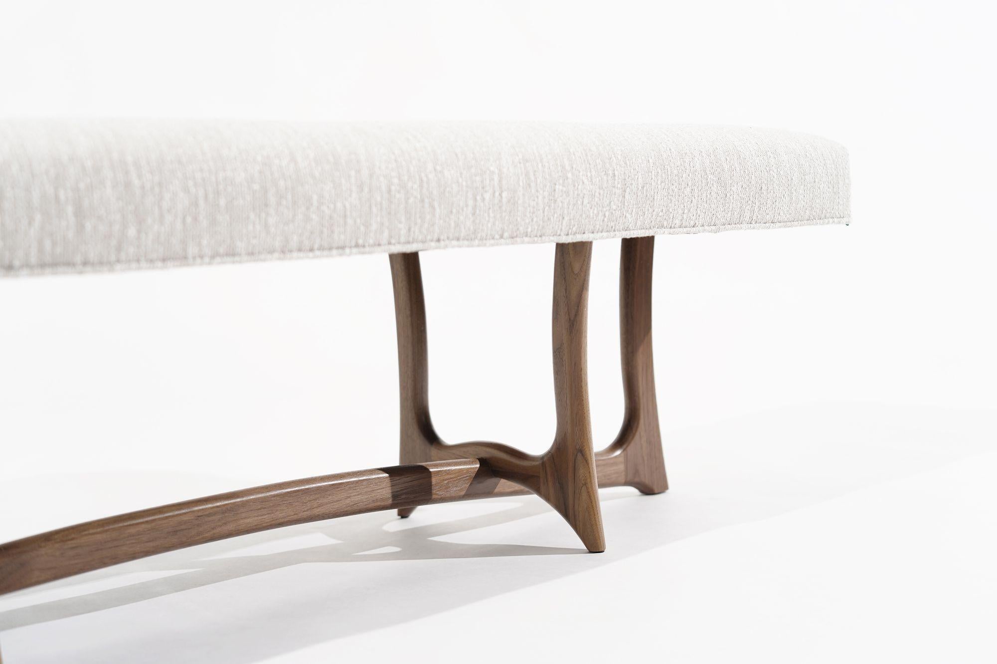 The Forma Bench in Natural Walnut by Stamford Modern For Sale 4