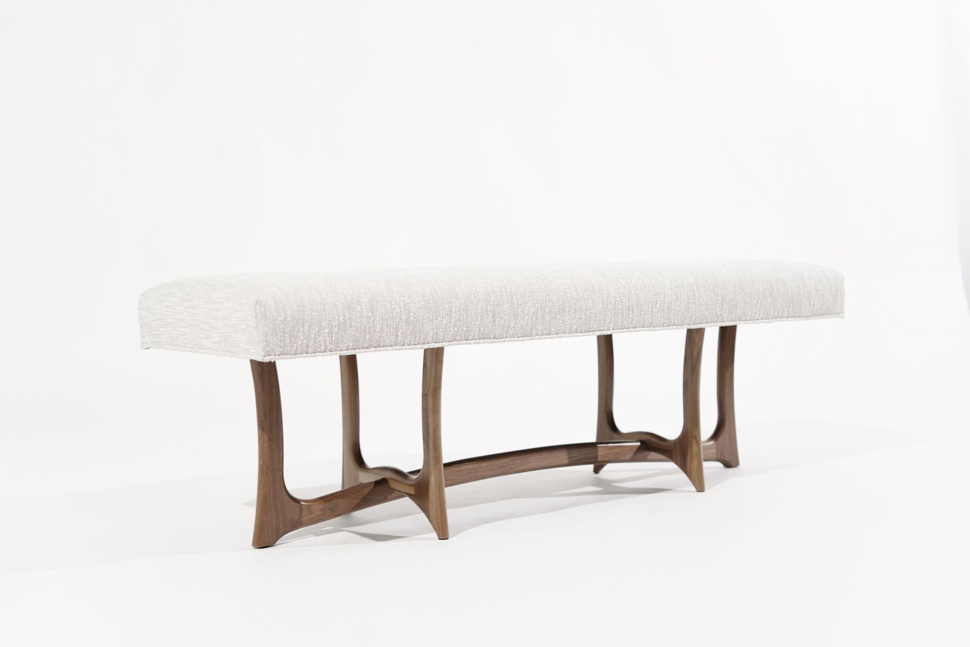 American The Forma Bench in Natural Walnut by Stamford Modern For Sale