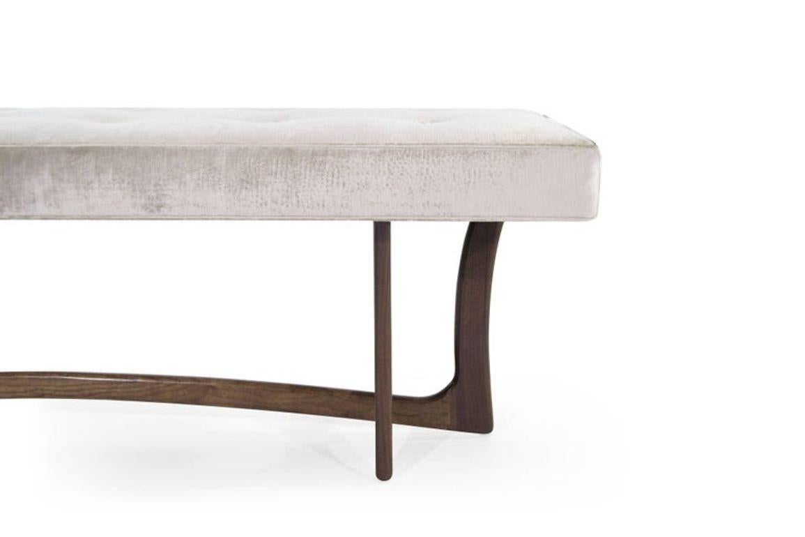 Contemporary Forma Bench in Walnut by Stamford Modern For Sale