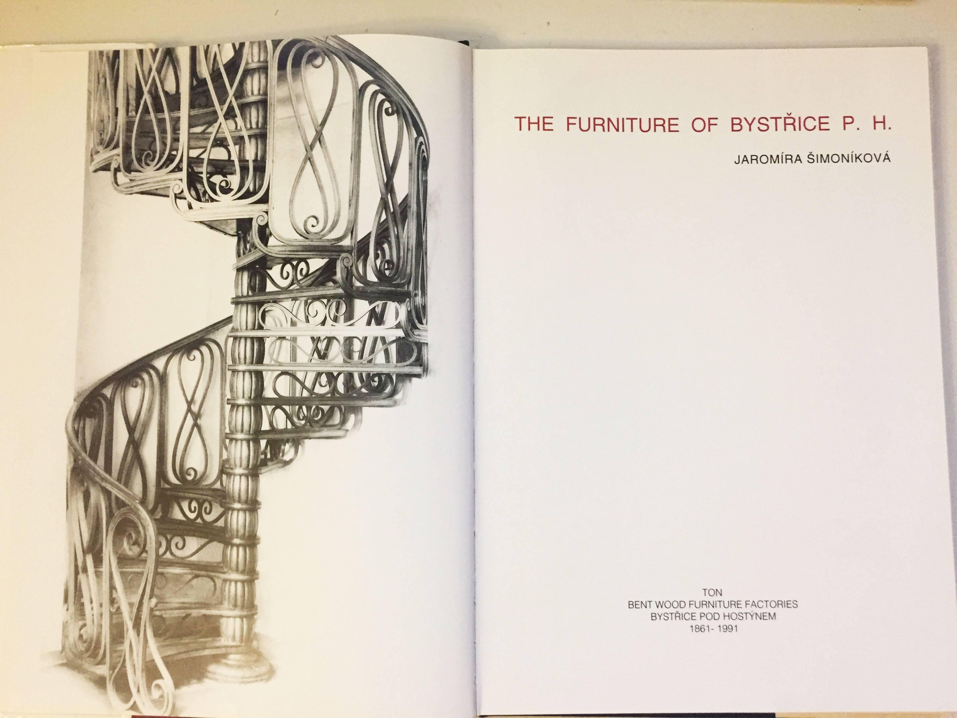 A book about the history of the most important Thonet bentwood furniture factory in Bystryce pod Hostynem by Jaromira Simonikova, printed by Polygrafia a. s. Prague in 1992. 144 pages, A4 format. English language.
Cover slightly damaged.
 