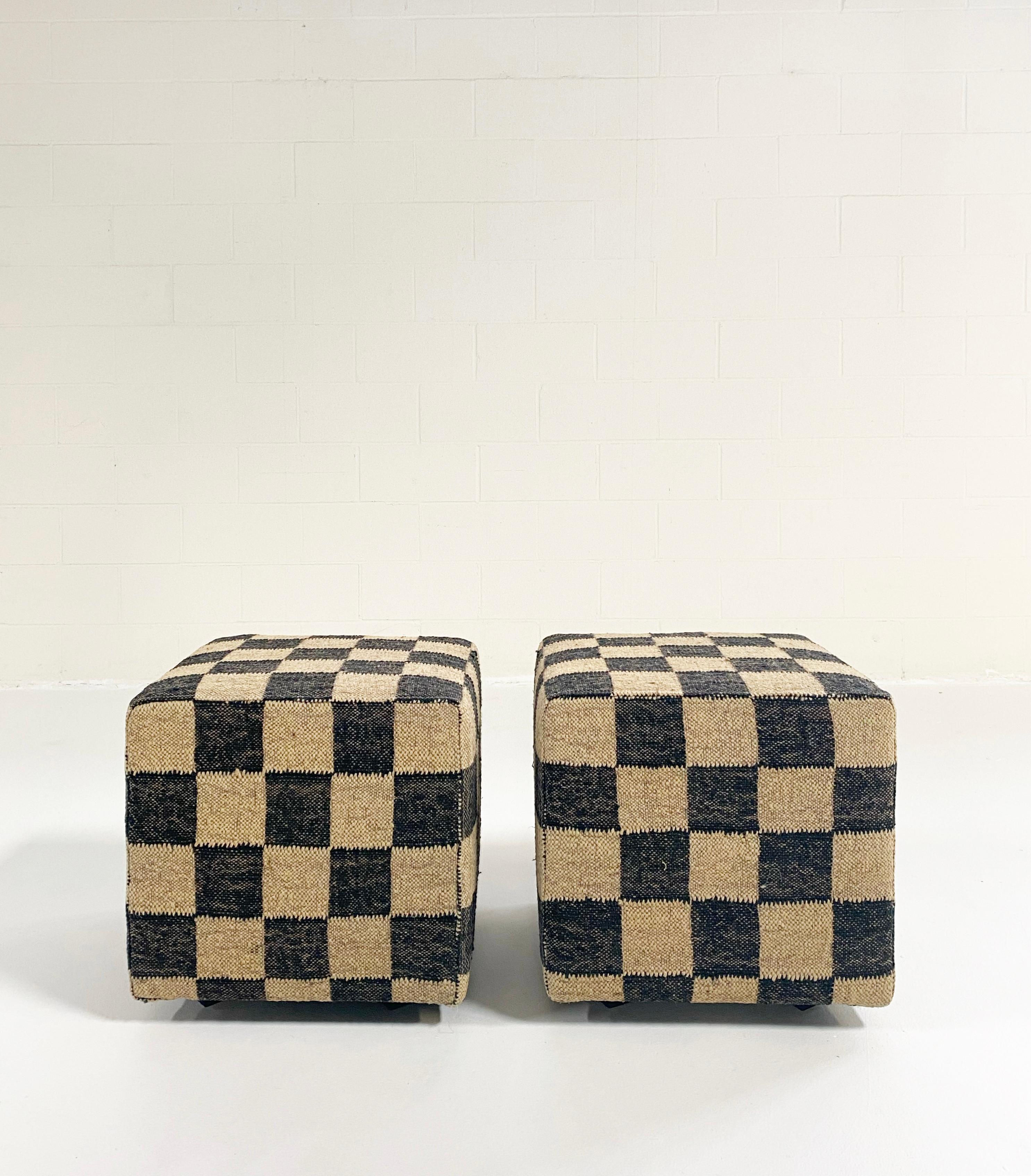 checkered ottoman