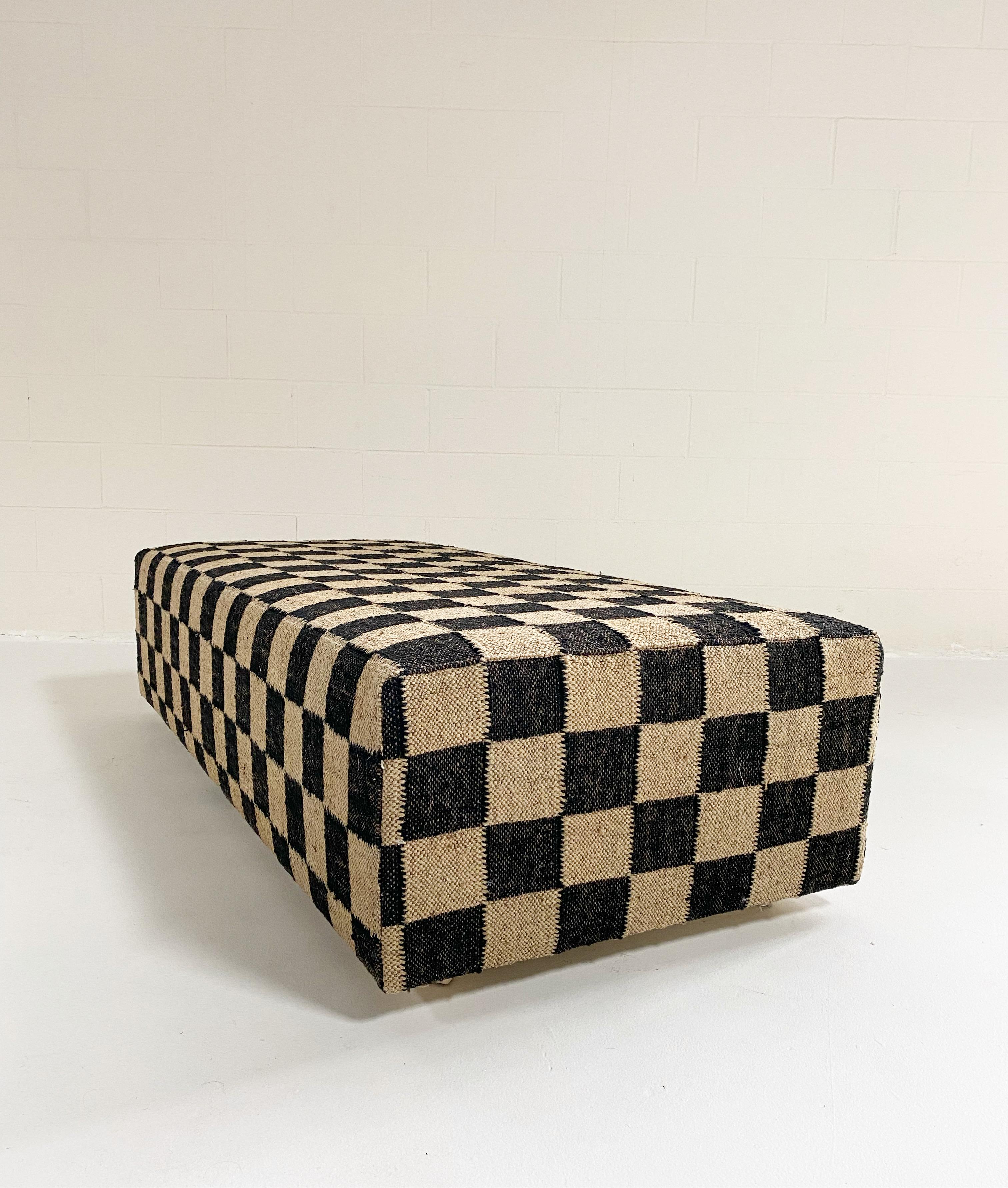 American The Forsyth Checkerboard Ottoman, Custom Sizes Available For Sale