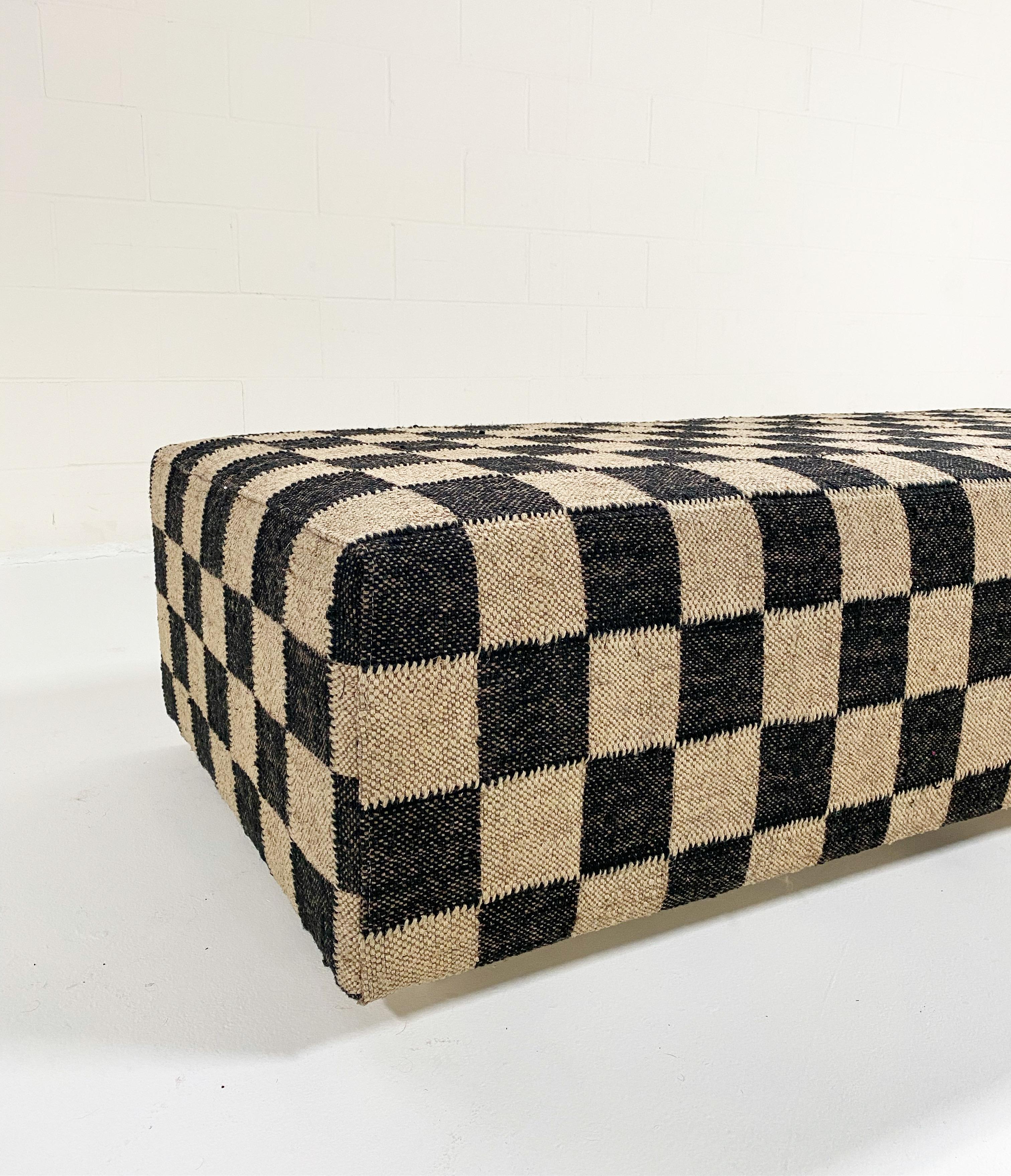 The Forsyth Checkerboard Ottoman, Custom Sizes Available In New Condition For Sale In SAINT LOUIS, MO