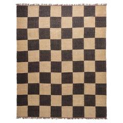 The Forsyth Checkerboard Rug - Big Checks in Off Black, 11x14