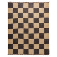 The Forsyth Checkerboard Rug - Big Checks in Off Black, 8x10