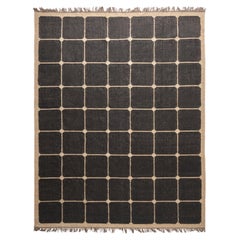 The Forsyth Checkerboard Rug - Dark Tile Checks in Off Black, 8x10