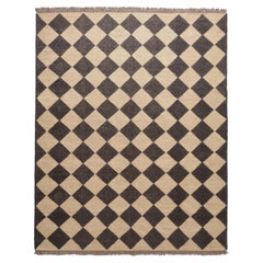 Tappeto a scacchiera Forsyth - Quadri diamantati in nero sporco, 6x9