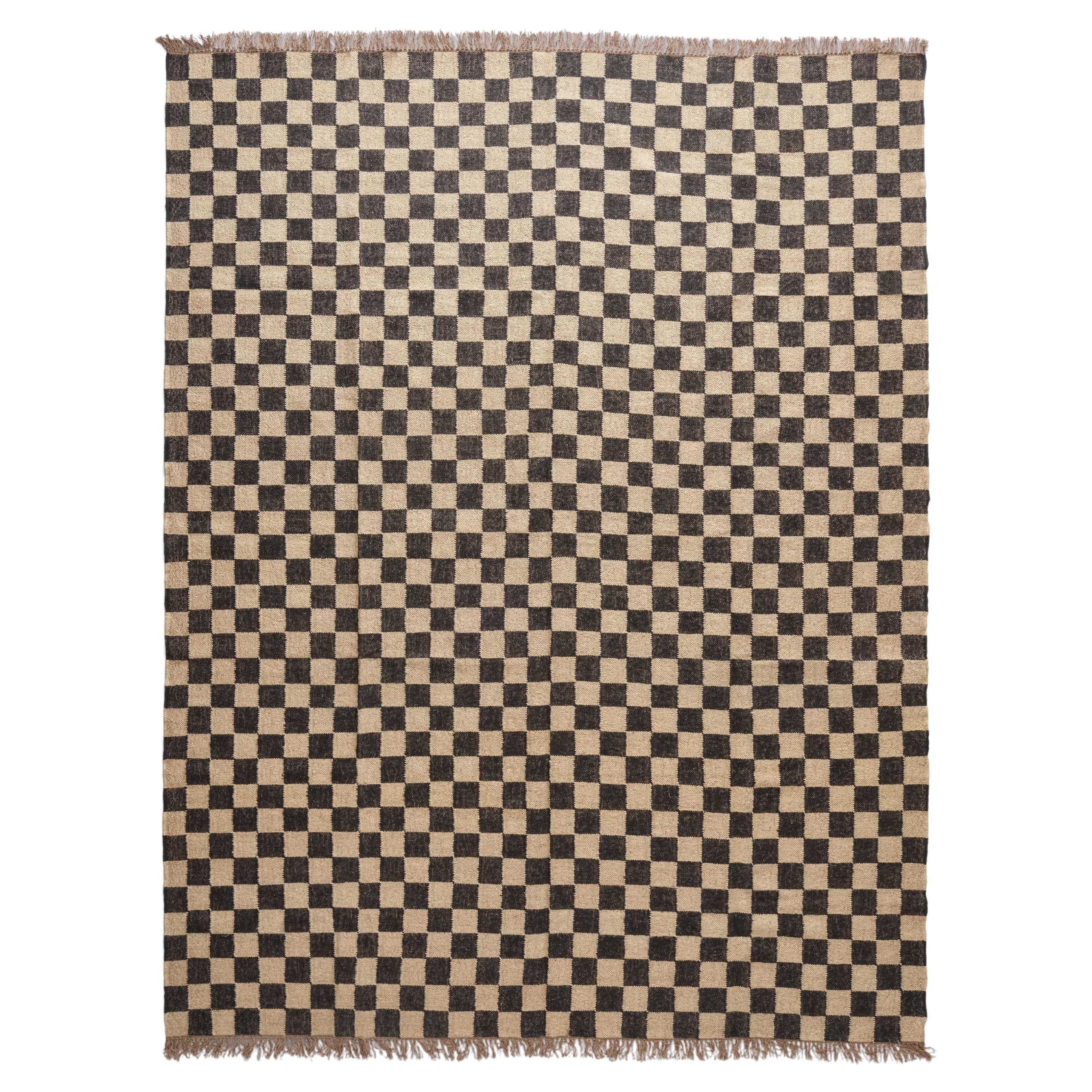 The Forsyth Checkerboard Rug - Off Black, 10x14 For Sale