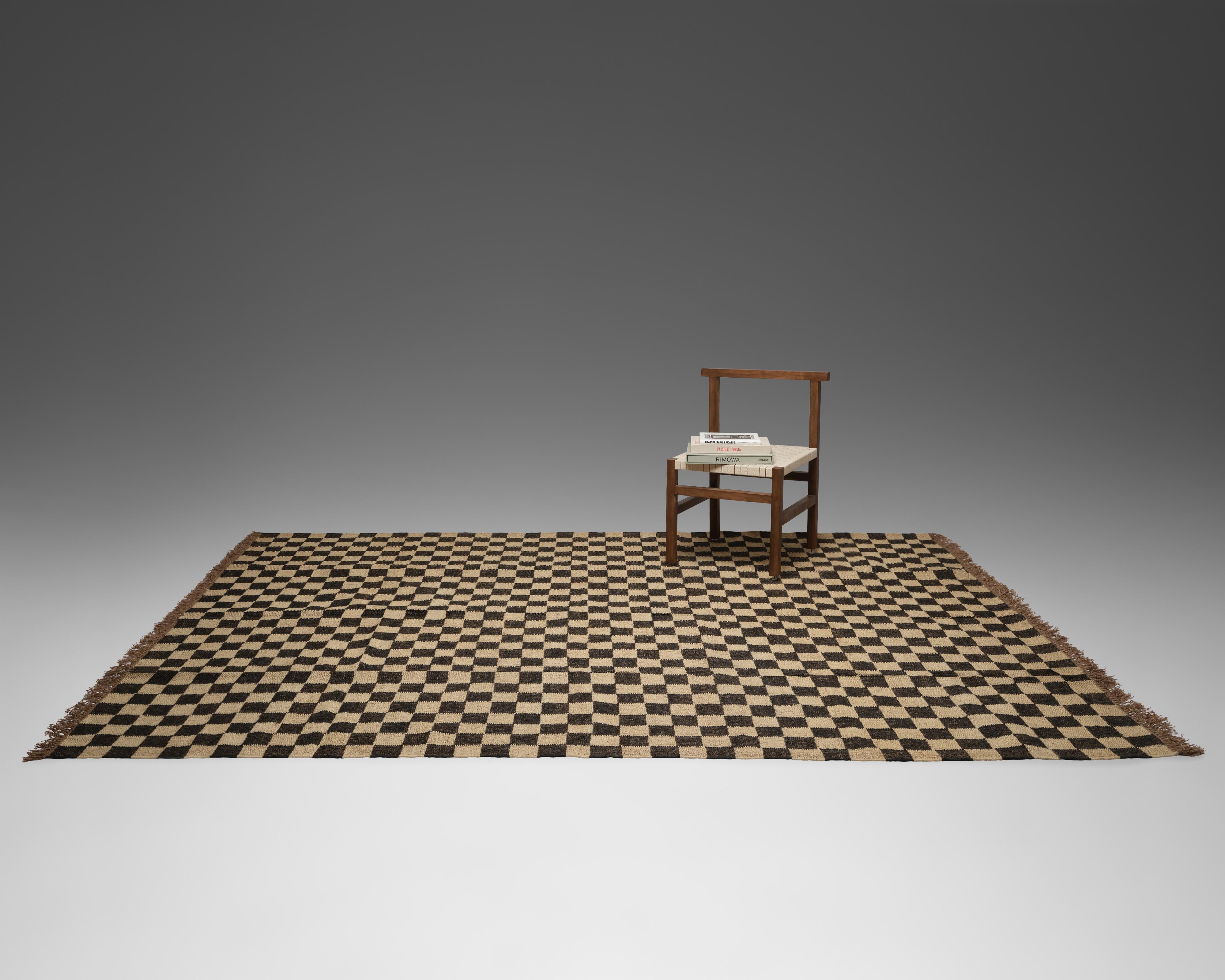 jute checkerboard rug