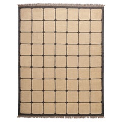 The Forsyth Checkerboard Rug - Tile Checks in Off Black, 9x12