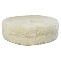 The Forsyth Circle Ottoman in Cashmere Goatskin, 55 Diameter