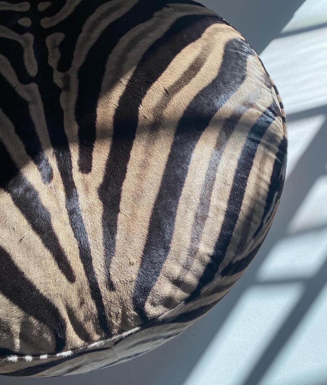 The Forsyth Cloud Ottoman in Zebra Hide For Sale 1
