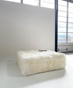 The Forsyth Large Ottoman in Sheepskin