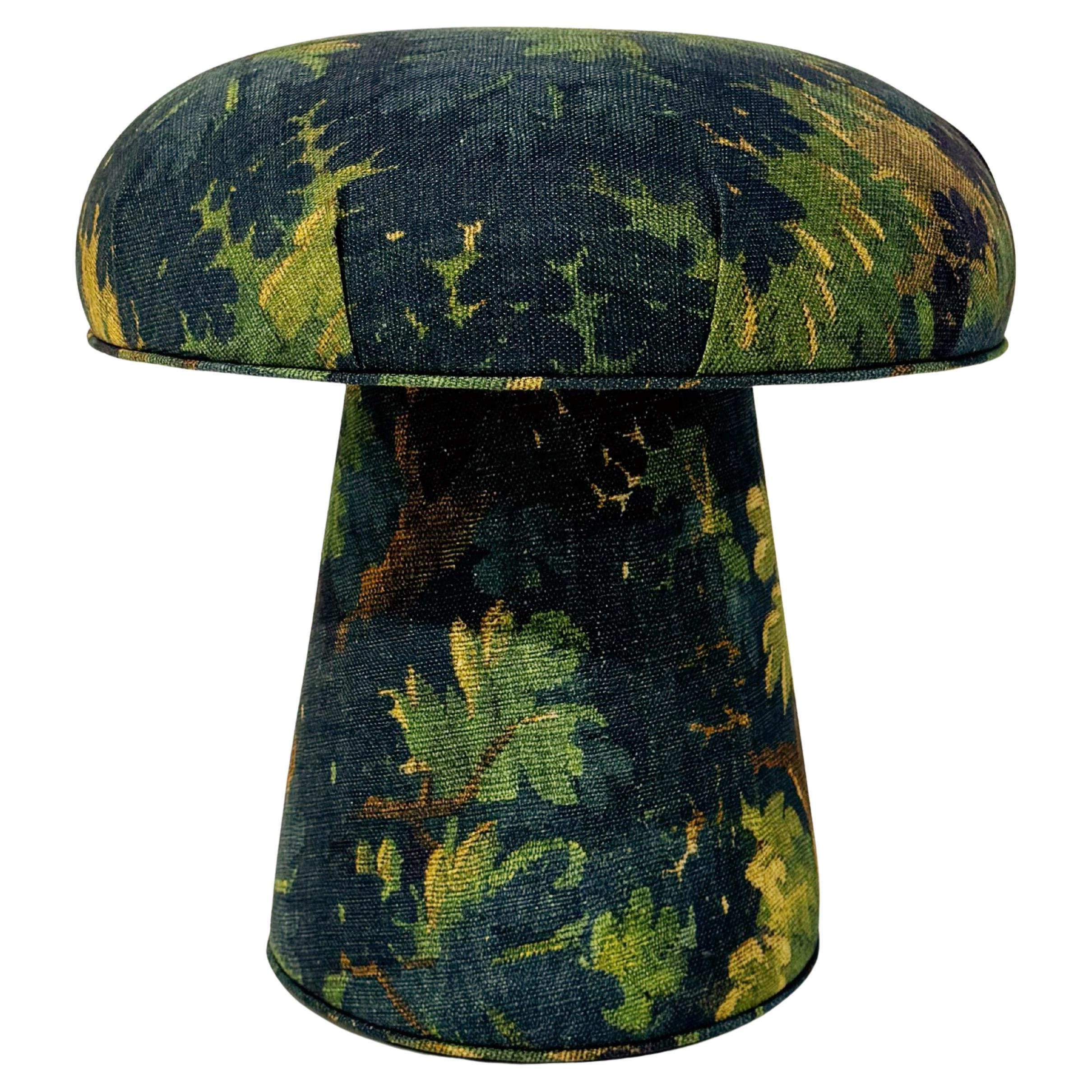 The Forsyth Mushroom Pouf in Dedar 'Schwarzwald'