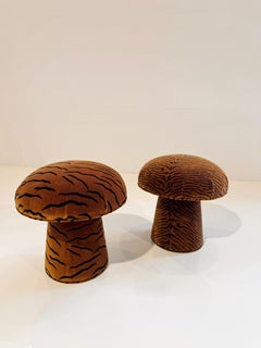 The Forsyth Mushroom Pouf in Dedar 'This Is The Tiger Speaking'