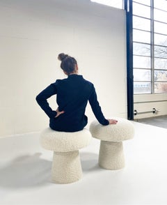 Forsyth Mushroom Pouf Ottoman in Boucle
