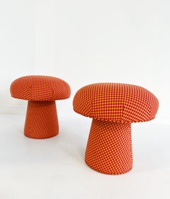 Forsyth Mushroom Pouf Ottoman in Maharam Checker by Alexander Girard