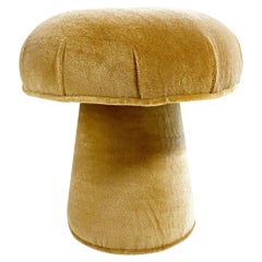 Retro Forsyth Mushroom Pouf Ottoman in Pierre Frey Teddy Mohair