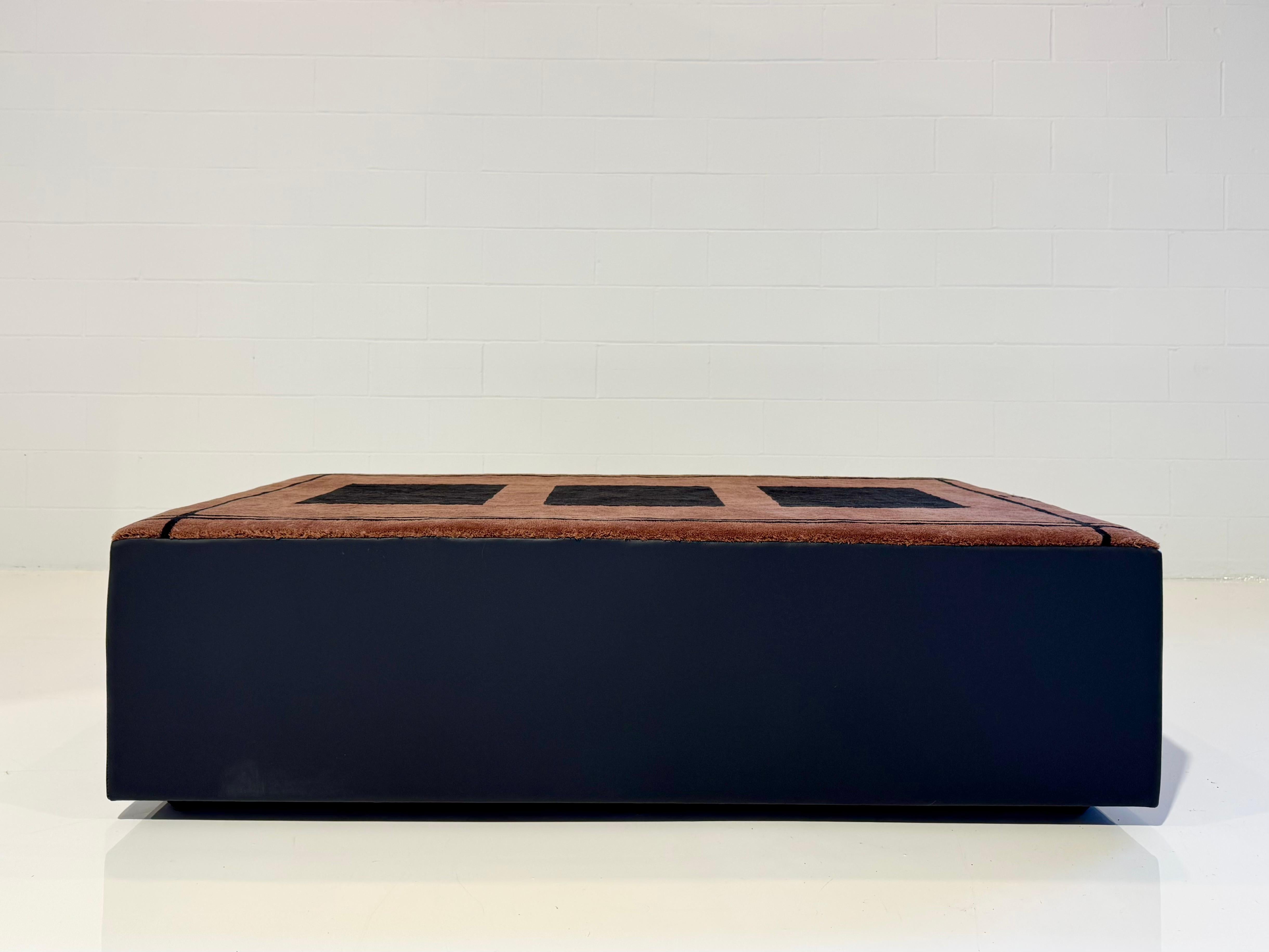 Américain The Forsyth One-of-a-Kind Rug Ottoman with Zouzou Rug, 36 L x 62 L x 17 H in en vente