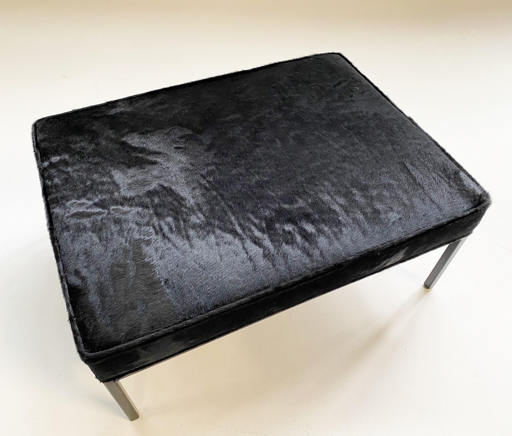 The Forsyth Ottoman in Brazilian Cowhide For Sale 9