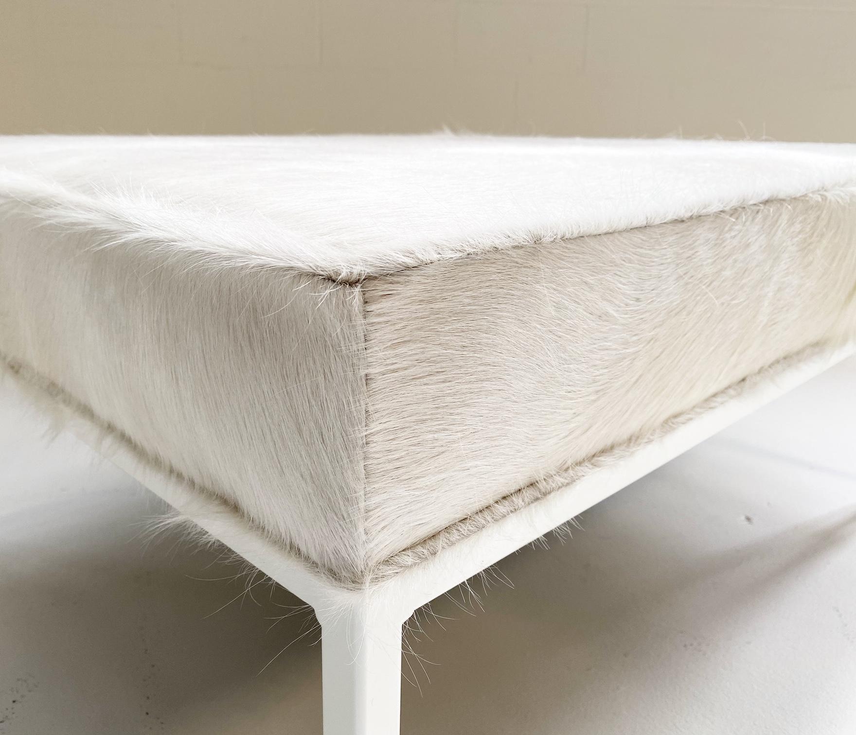 The Forsyth Ottoman in Brazilian Cowhide For Sale 13