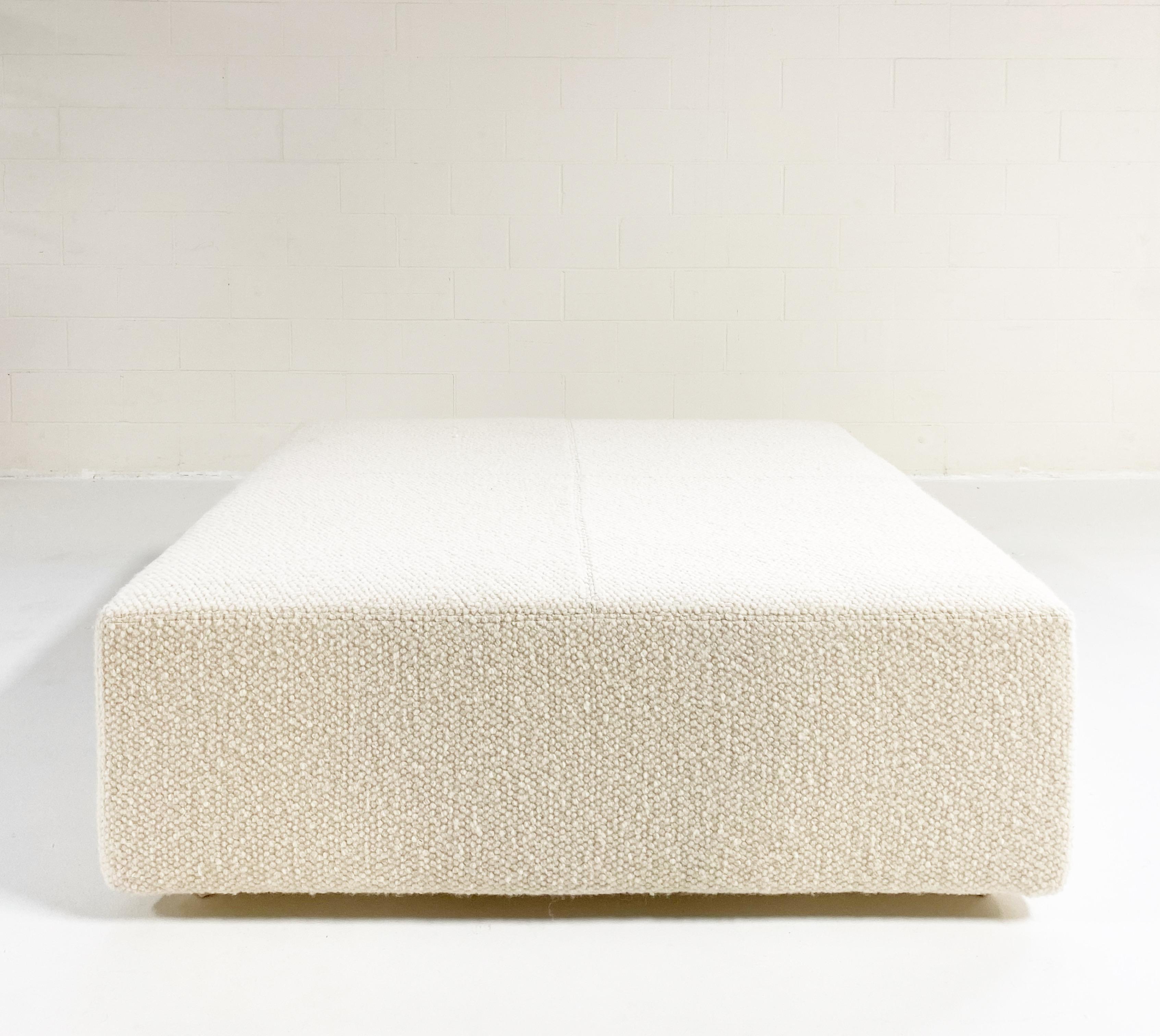 The Forsyth Ottoman in Dedar Boucle For Sale