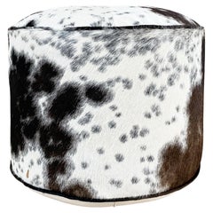 The Forsyth Pouf Ottoman in Tri-Color Cowhide No. 13