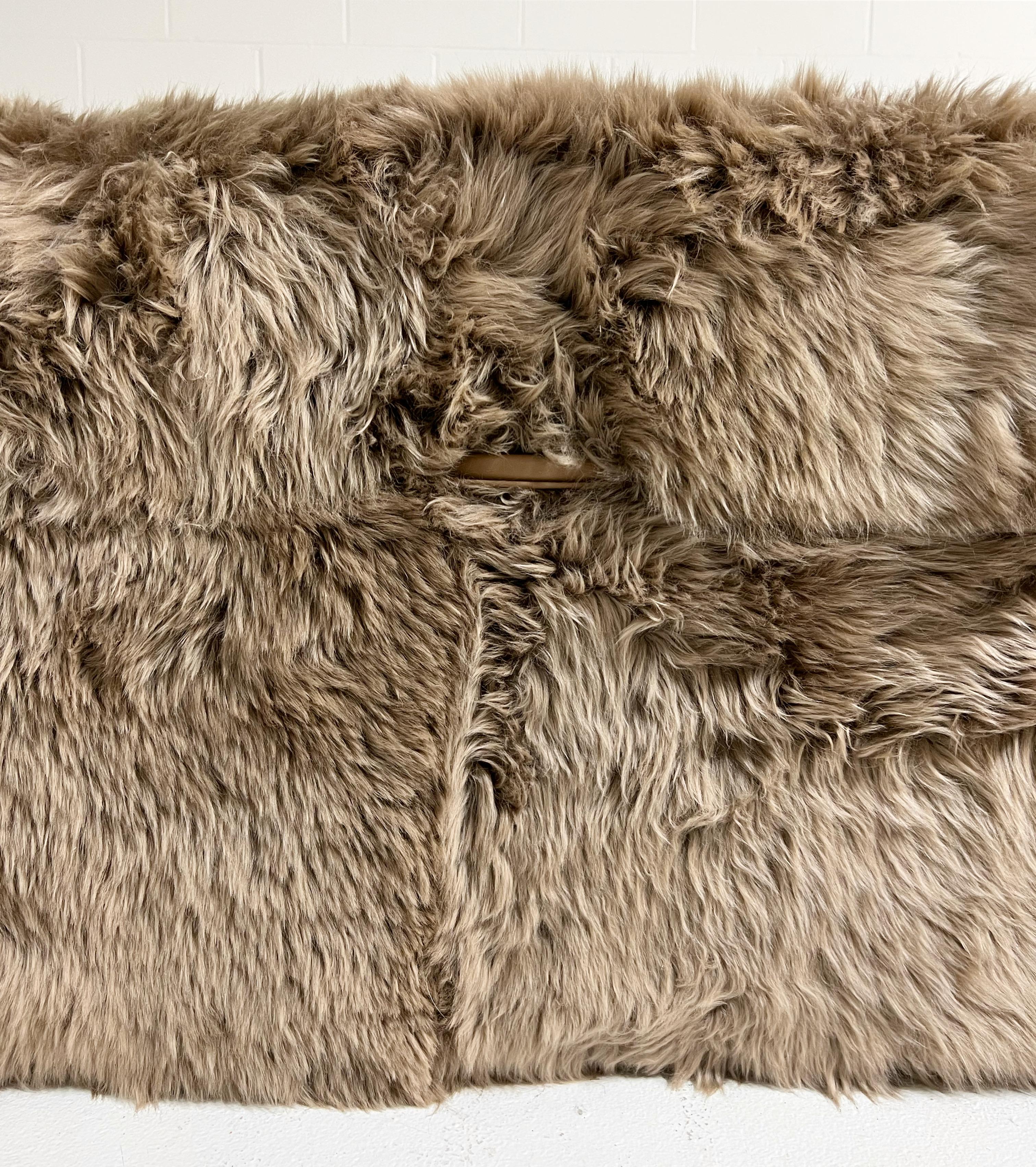 American The Forsyth Storage Ottoman in New Zealand Sheepskin For Sale
