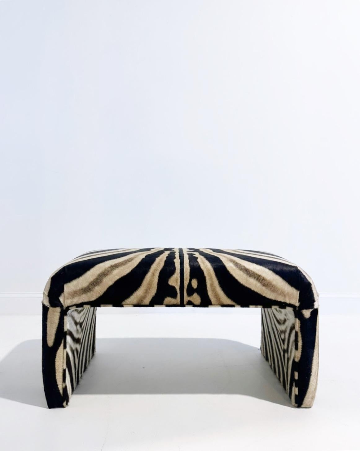 Contemporary The Forsyth Waterfall Bench in Zebra, Made To Order For Sale