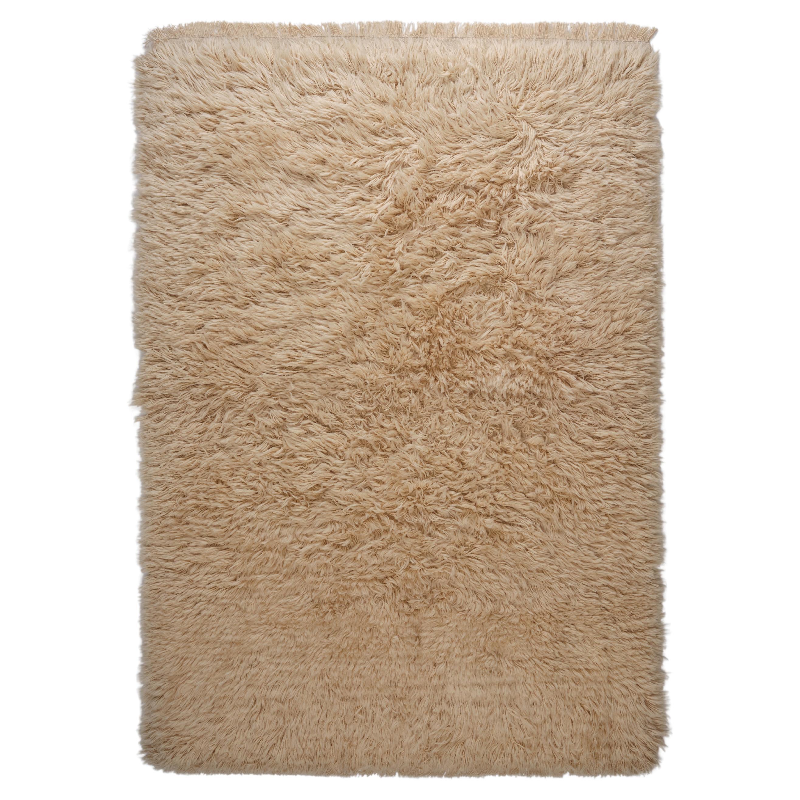 The Forsyth Woolly Shag Rug - Natural, 6x9 For Sale