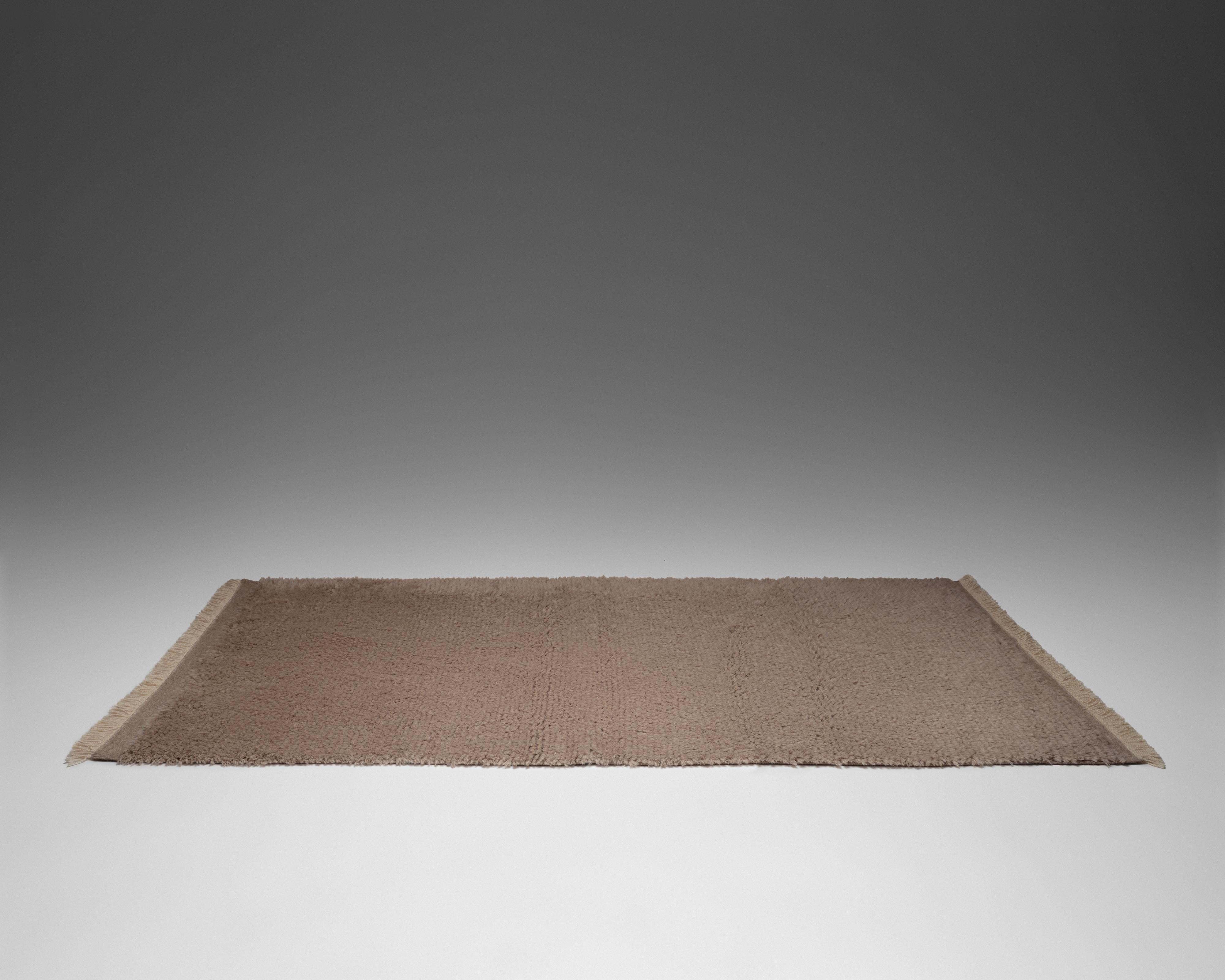 Turkish The Forsyth Woolly Shag Rug - Short Pile, Taupe, 6x9 For Sale