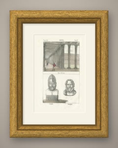 The Forum of Athens with Busts of Pericles and Lycurgus, Lithograph, 1842