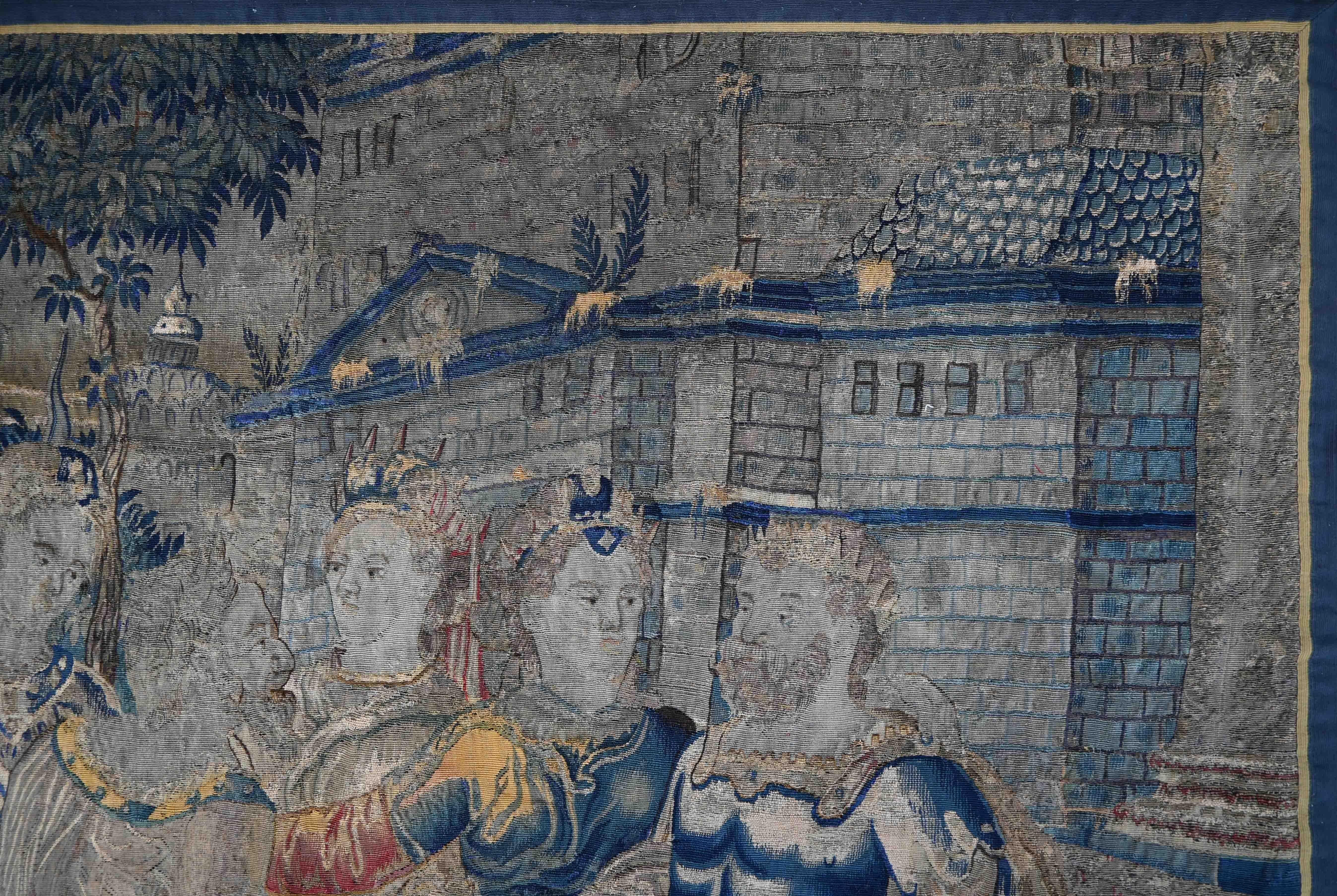 Français La Fondation de Constantinople - Tapisserie Frencch Aubusson 17e siècle N 1381  en vente