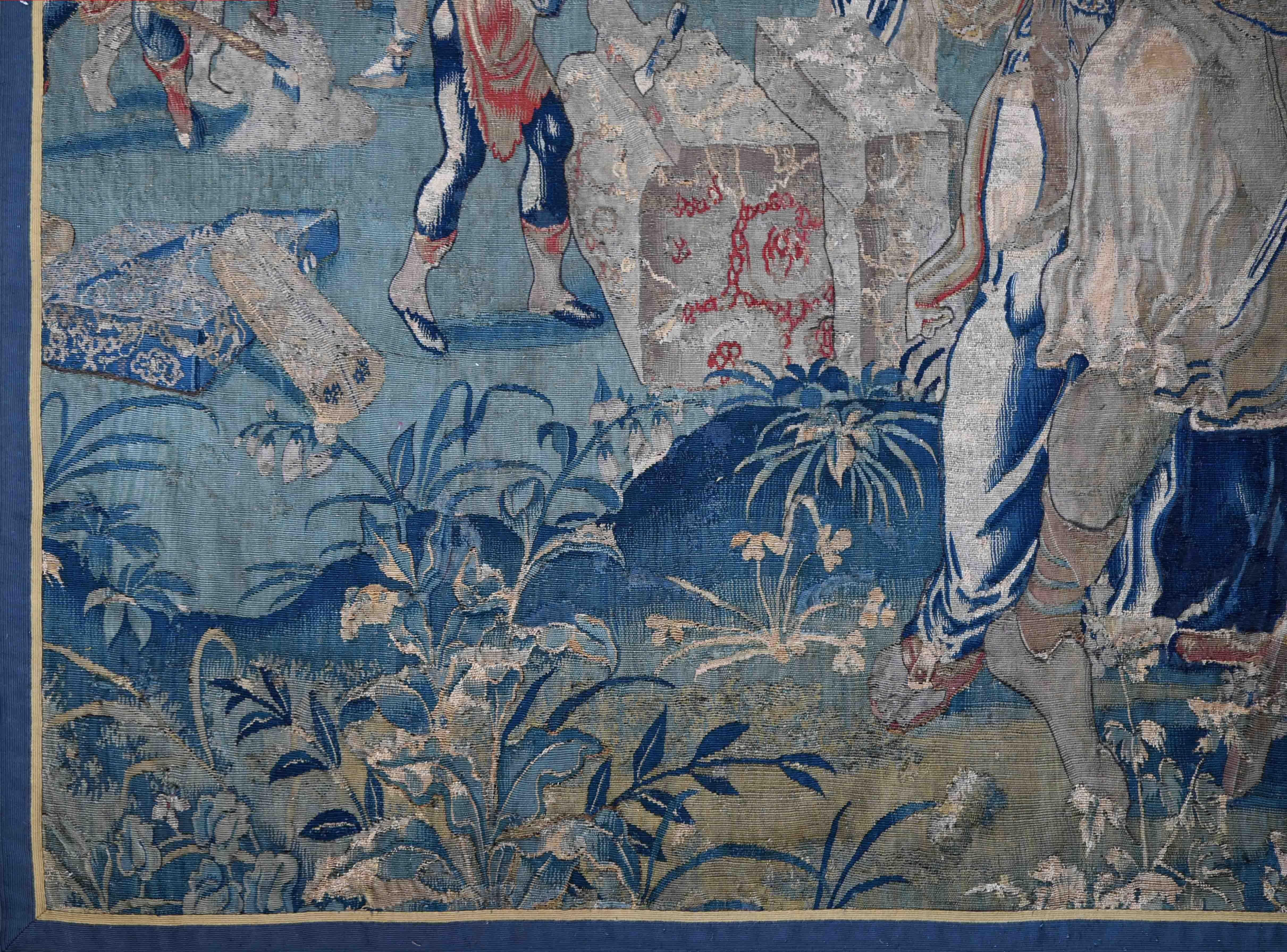 Die Stiftung von Konstantinopel – Frencch Aubusson Wandteppich 17. Jahrhundert, Nr. 1381  (18. Jahrhundert und früher) im Angebot
