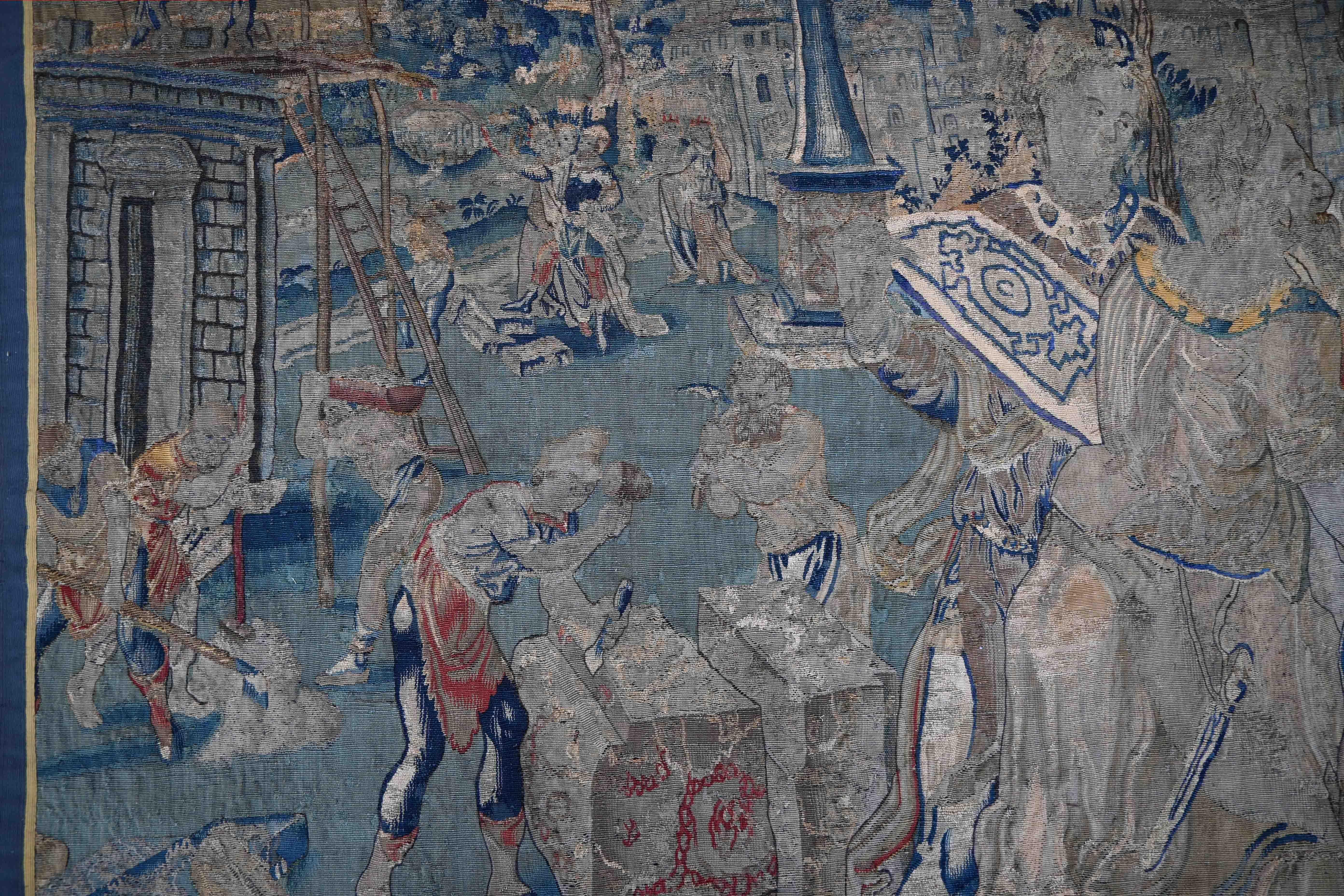 Die Stiftung von Konstantinopel – Frencch Aubusson Wandteppich 17. Jahrhundert, Nr. 1381  (Wolle) im Angebot