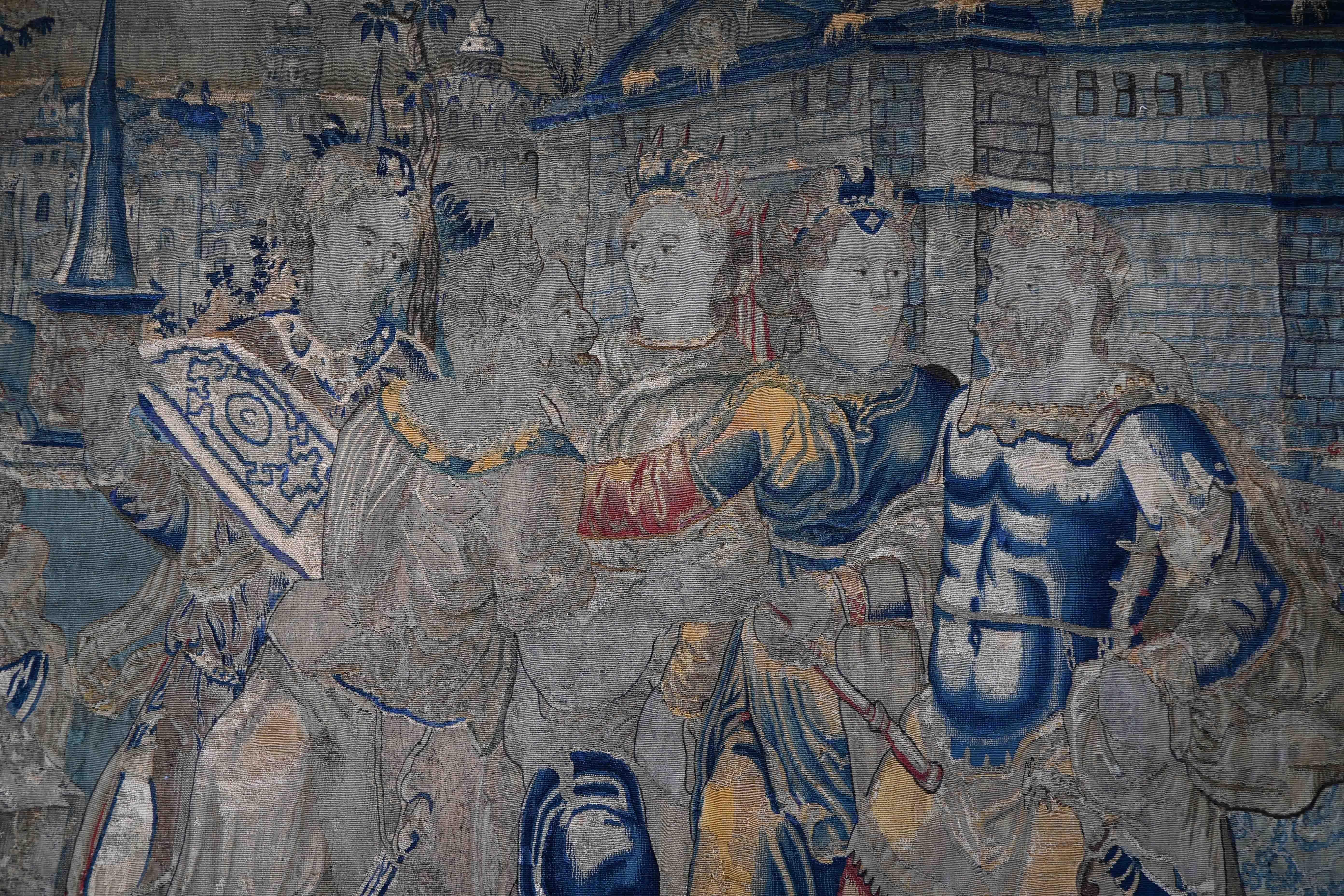 Die Stiftung von Konstantinopel – Frencch Aubusson Wandteppich 17. Jahrhundert, Nr. 1381  im Angebot 1